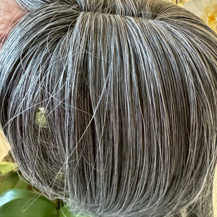 Tillstyle grey highlighted hair topper with bangs