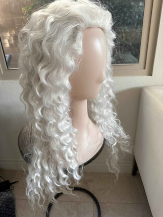 Tillstyle long platinum blonde wavy for women 26 inch curly wavy wig