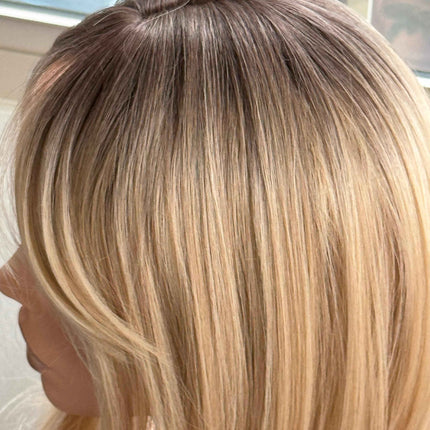 Tillstyle  blonde with brown roots hair toppers /butterfly bangs