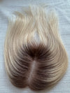 Tillstyle 100% Human Hair Toppers for women platinum blonde ash brown rooted