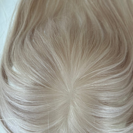 Tillstyle White human hair toppers for women /White blonde