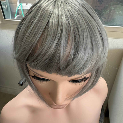 Tillstyle grey clip in bangs for thinning crown natural looking bangs /short hair styles