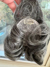 Tillstyle curly grey  Human Hair Toppers for women/ bangs