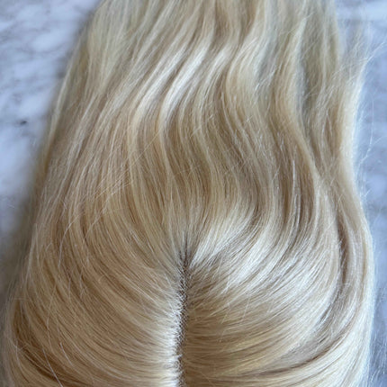 Tillstyle human hair toppers light blonde/100% real human hair light blonde mono mesh base