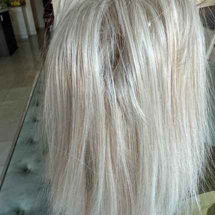 Tillstyle light platinum blonde white blonde clip in ponytail extension straight hair clip in pony tail