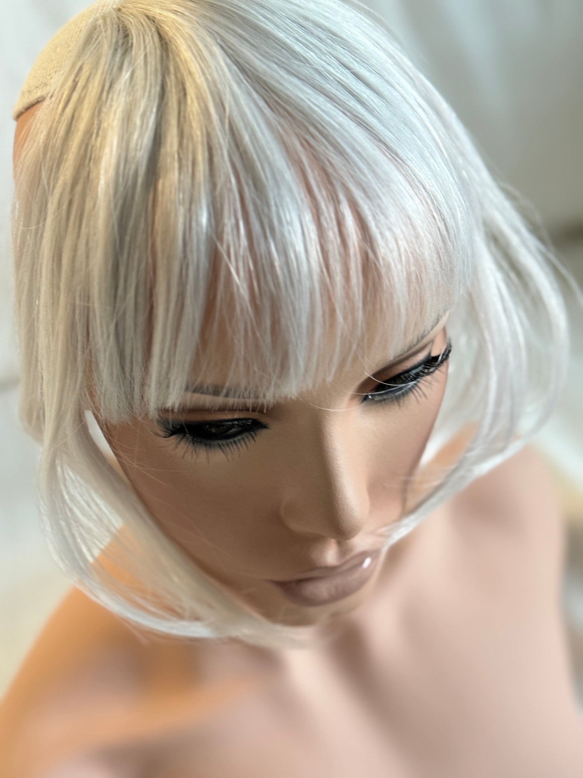 Tillstyle white silver grey clip in bangs for women  /alopecia/thinning hair