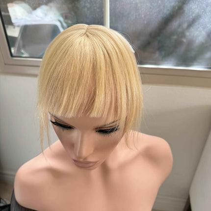 Tillstyle clip in 100 %human hair french bangs medium blonde