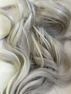 Tillstyle white silver grey curly wavy thin clip in hair extensions thinning hair or thin hightlights