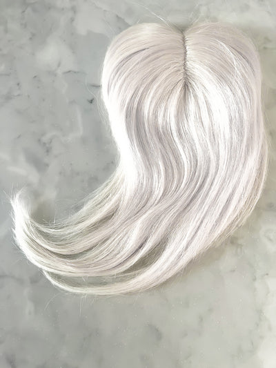 human virgin hair topper for women White blonde  /ice blonde mono mesh base