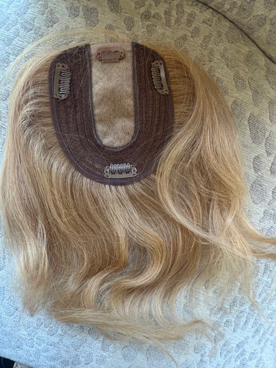 Tillstyle 100% Human Hair Clip In Toppers for women honey blonde