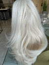 Tillstyle light platinum blonde white blonde clip in ponytail wavy