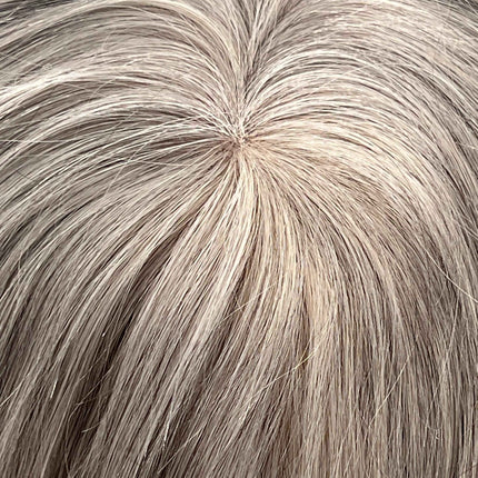 Silver grey yellowish white mix100% virgin human hair topper with breathable mono base