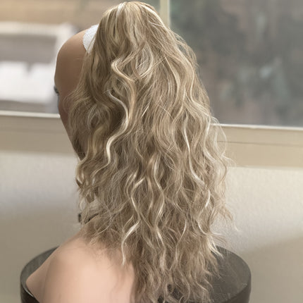 Tillstyle  ash blonde highlighted wavy clip in ponytail