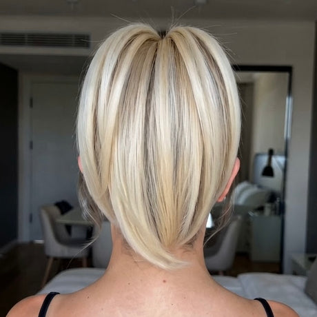 Short  clip in Ponytail straight  8 inch