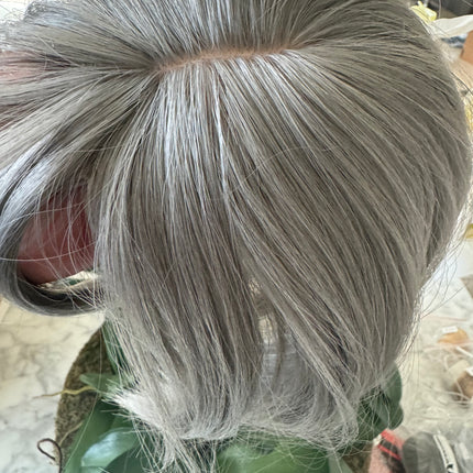 Tillstyle grey hair topper with bangs/thinning crown