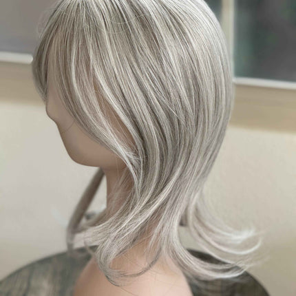 Till style silver blonde hair toppers for women / bangs