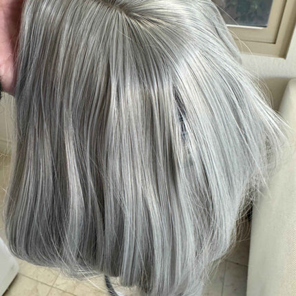 Tillstyle silver hair topper bob hair /short hair