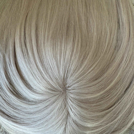 White blonde  /ice blonde virgin human hair topper base 3 x 5 mono mesh base clip in hair extensions