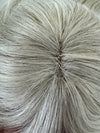 Tillstyle pale white silver Human Hair Toppers with bangs