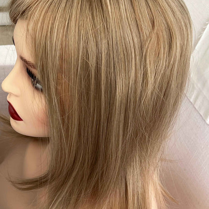 Blonde Synthetic hair toppers with bangs blonde