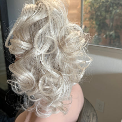 Tillstyle  white blonde /bleach blonde clip in ponytail