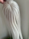 Tillstyle White human hair toppers for women White blonde  /ice blonde