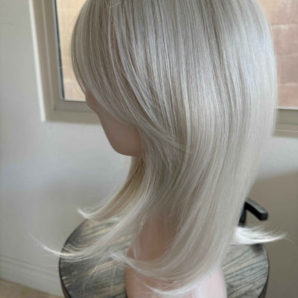 Tillstyle white blonde topper with bangs