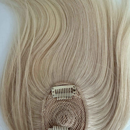 Tillstyle top hair piece 100%human hair light blonde #60clip in hair toppers for thinning crown