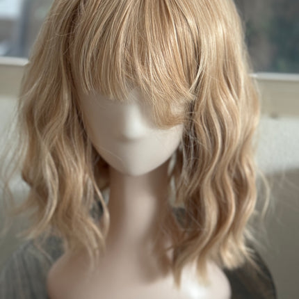 Tillstyle blonde wig loose body wave air bangs shoulder length wig for women