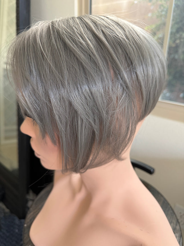 Tillstyle grey top hair piece brown grey clip in hair toppers for women