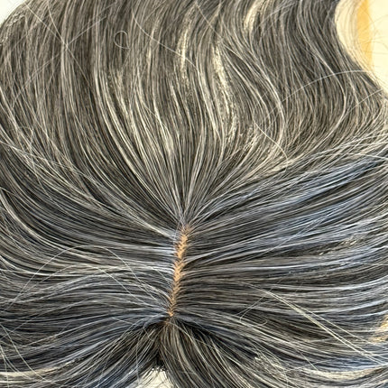 Tillstyle grey highlighted hair topper with bangs