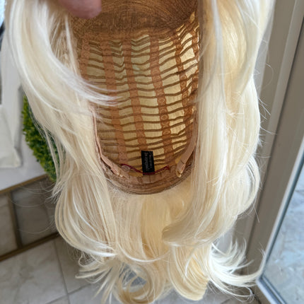 Tillstyle shaggy layered wig with bangs bleach blonde #613 shoulder length