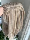 Tillstyle  bleach blonde mix ash brown hair toppers for women with bangs