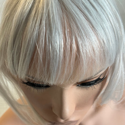 Tillstyle white silver grey clip in bangs for women  /alopecia/thinning hair