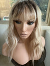 Tillstyle mixed blonde water wave wig blonde with highlights wig with bangs layered synthetic wig