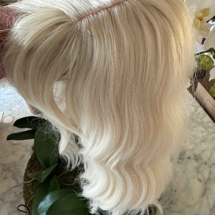 Till style  white blonde hair toppers for women  /butterfly bangs