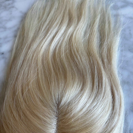 Tillstyle human hair toppers light blonde/100% real human hair light blonde mono mesh base