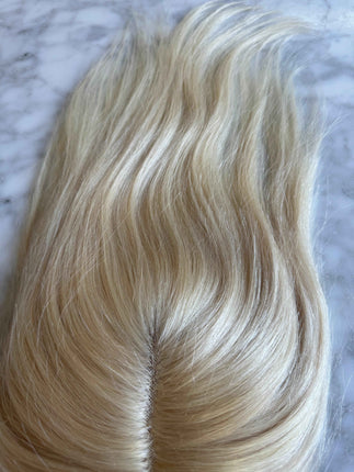 Tillstyle human hair toppers light blonde/100% real human hair light blonde mono mesh base