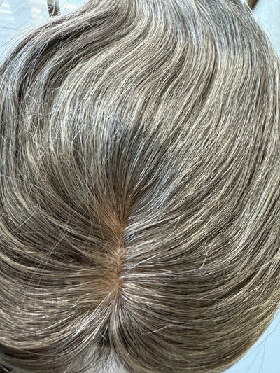 Tillstyle salt and pepper Grey Hair Topper | Grey Toppers for Women/alopecia widening part