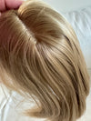 Synthetic hair toppers with bangs ash brown ash blonde clip in hair topper closure