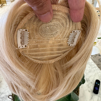 Tillstyle blonde top hair piece honey blonde clip in hair toppers for thinning crown