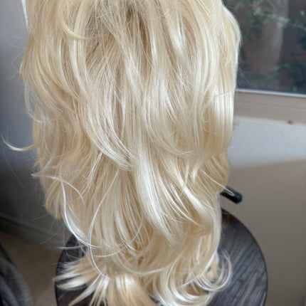 Tillstyle shaggy layered wig with bangs bleach blonde #613 shoulder length