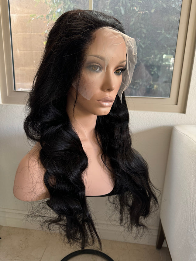 Loose body wave lace front human hair wig glue less wig pre-plucked baby hair