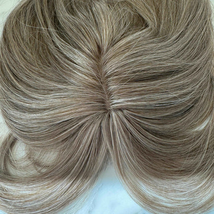 Tillstyle grey hair toppers for women /ash brown / bangs