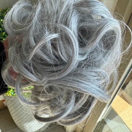 Tillstyle silver grey large curly bun