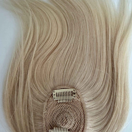 Tillstyle top hair piece 100%human hair light blonde #60clip in hair toppers for thinning crown