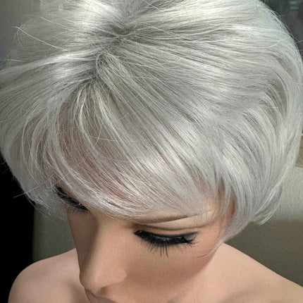 Tillstyle white silver layered wig /short pixy  wig