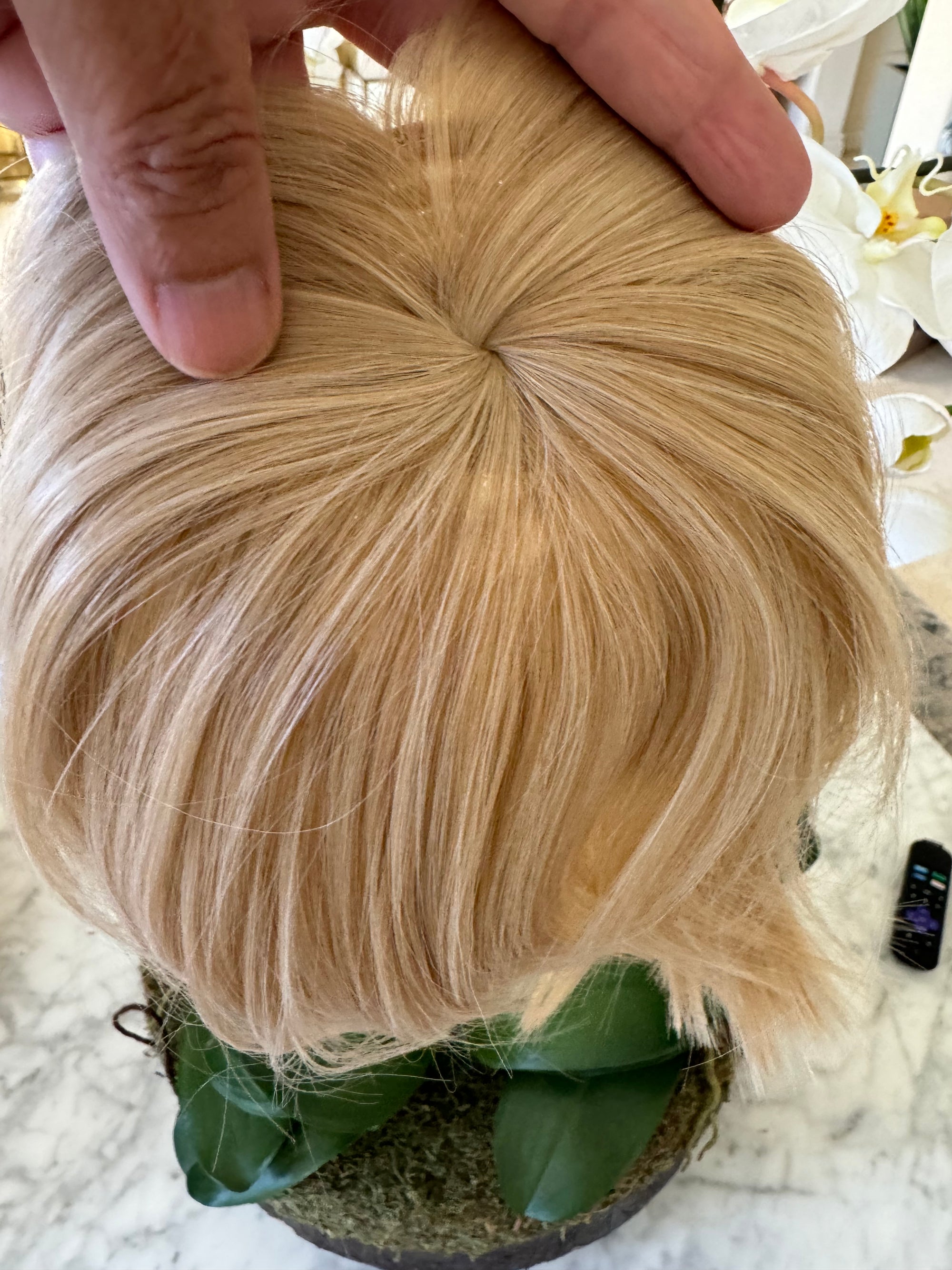 Tillstyle blonde top hair piece honey blonde clip in hair toppers for thinning crown