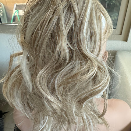 Tillstyle  white blonde /ash blonde wavy clip in ponytail