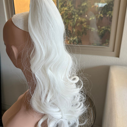 Tillstyle  white long loose body wave clip in ponytail